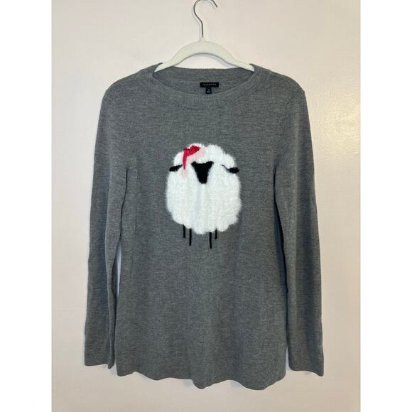 Talbots Womens Wooly Sheep Crew Neck Pullover Sweater Grey Wool Blend Small - Picture 1 of 6